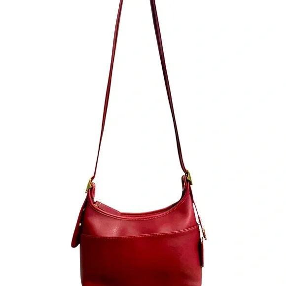 Vintage (2004) Coach Red Leather Legacy Hobo Crossbody Bag Purse No. G040-9136 - Picture 10 of 16